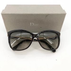 Christian DIOR Sunglasses Black Gold Trim Glasses Excellent Condition with Box